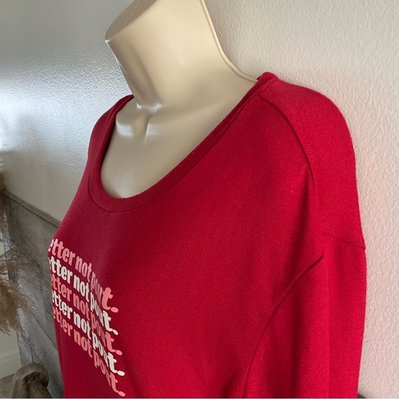 “Better Not Pout” Hello Mello Lounge Wear Sweater Size Large - Picture 3 of 5